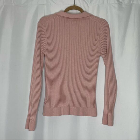Athleta Pink Collar 1/4 Button Down Sweater size XL - Picture 2 of 8